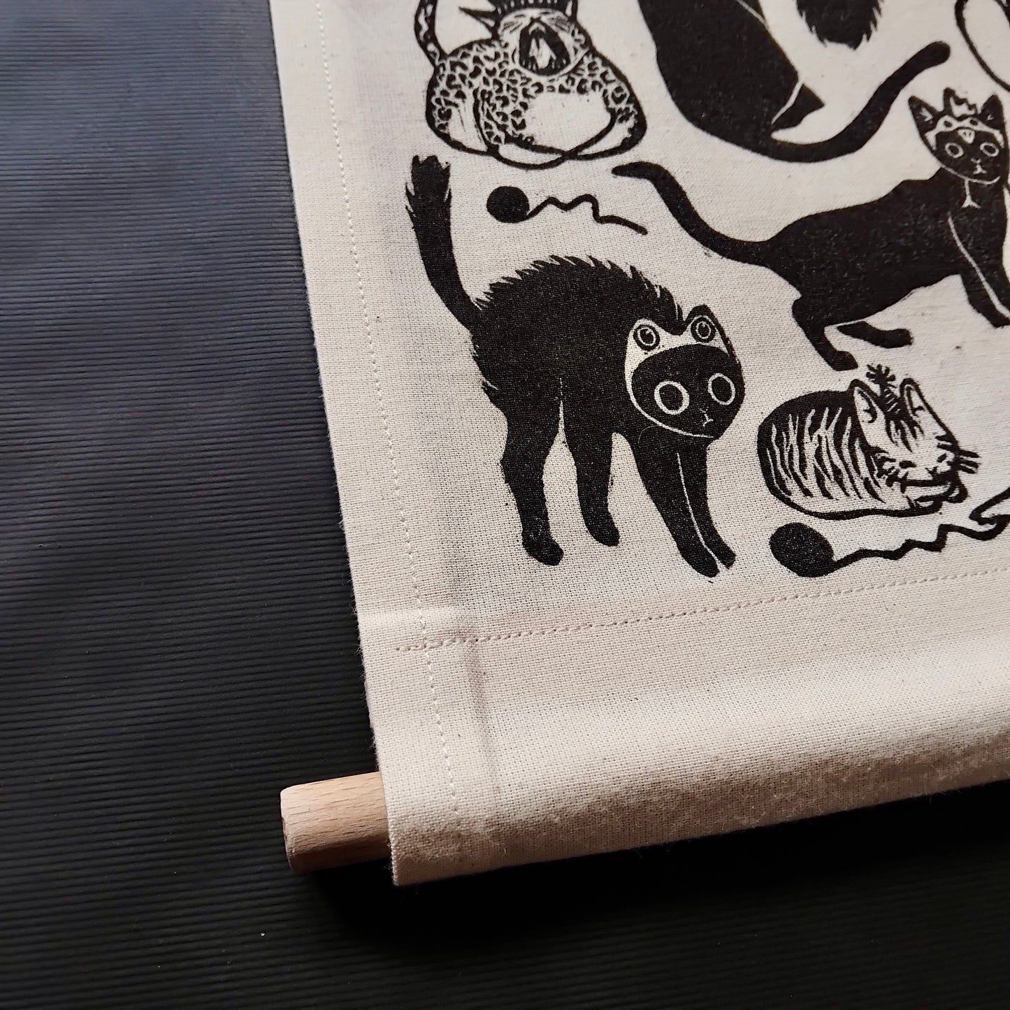Fabric Wall Hanging Banner - Cats In Hats