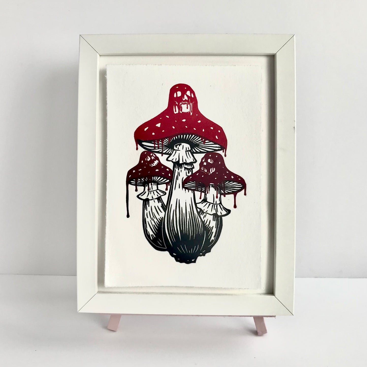 Original Handprinted ‘Shrooms’ Lino Print
