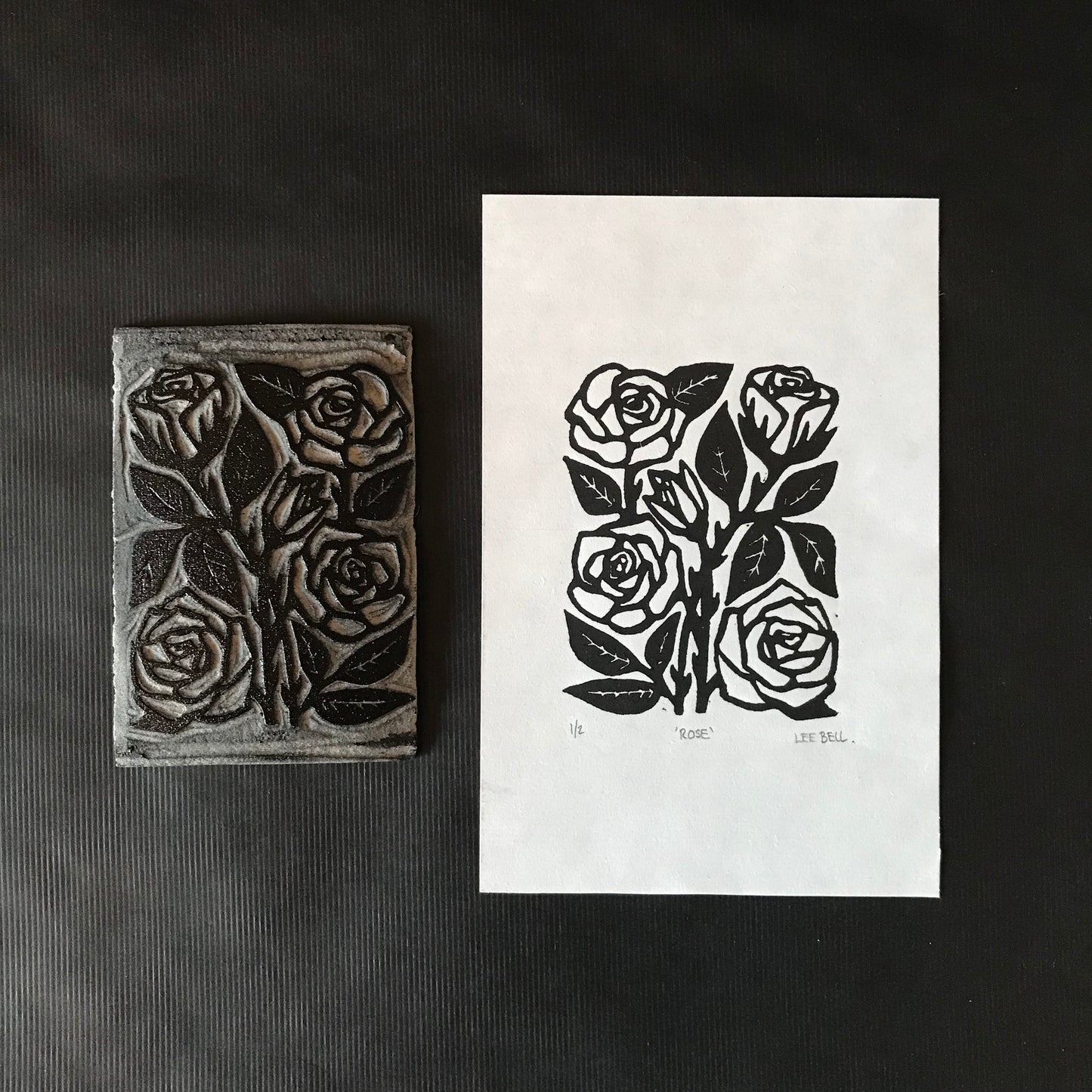 Original Handprinted ‘Birth Flowers’ Lino Prints