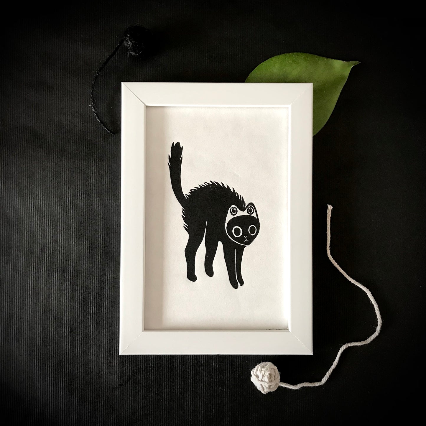 Original Handprinted ‘Cats In Hats’ Lino Art Prints