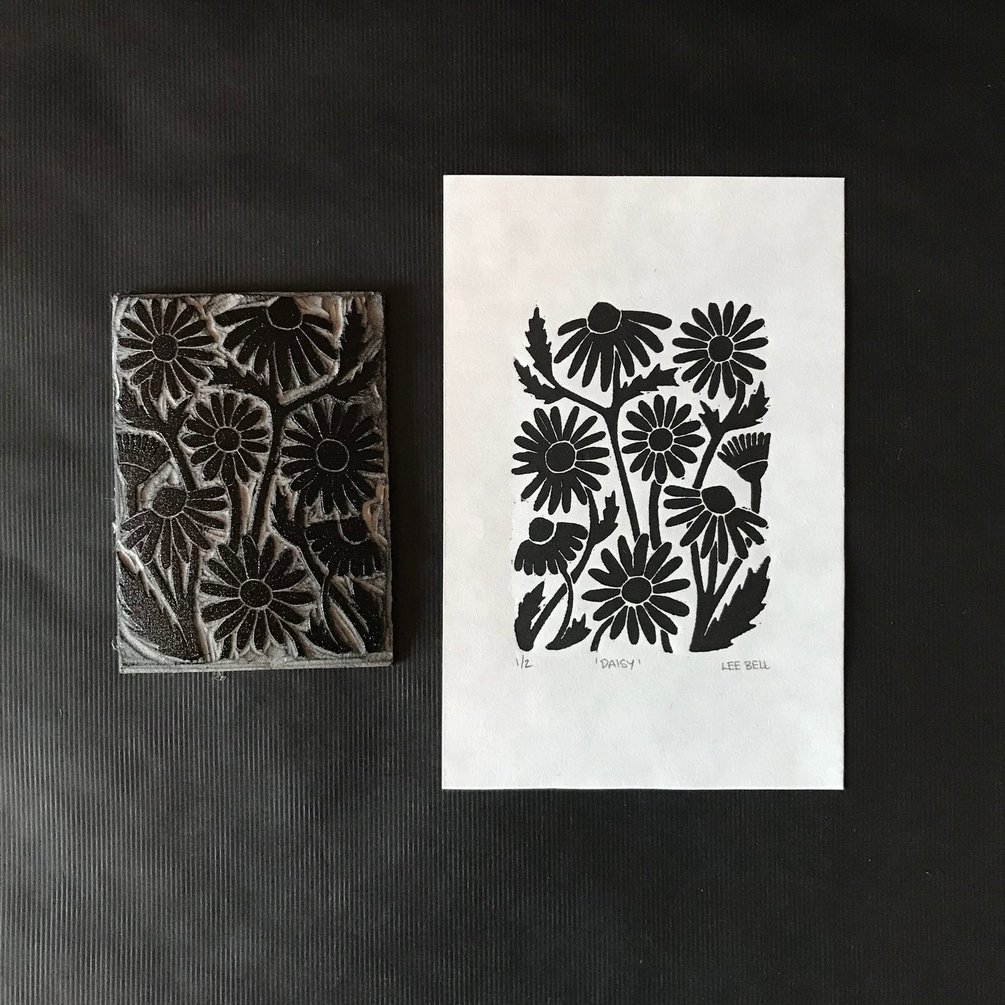 Original Handprinted ‘Birth Flowers’ Lino Prints
