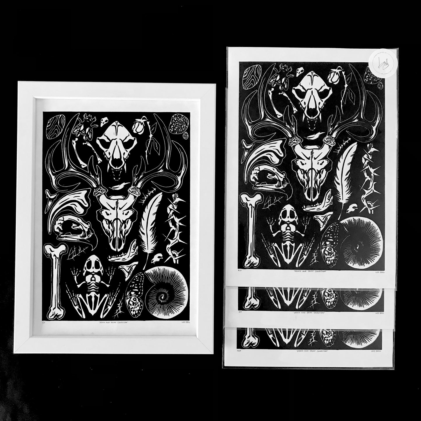‘Death & Decay Collection’ A4 Lino Art Print