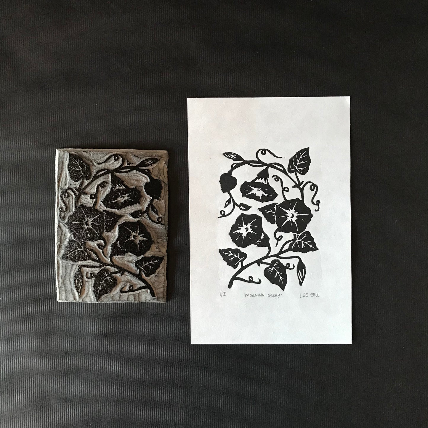 Original Handprinted ‘Birth Flowers’ Lino Prints