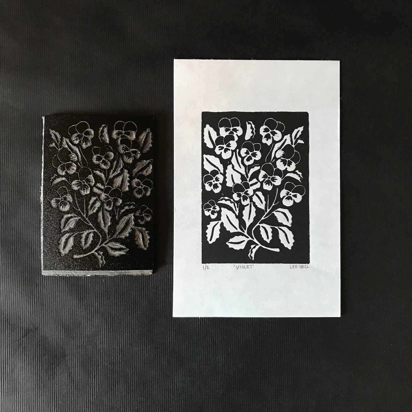 Original Handprinted ‘Birth Flowers’ Lino Prints