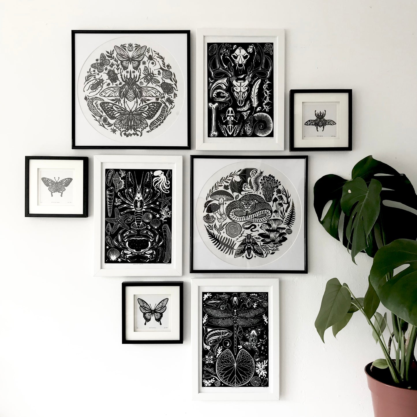An Original 'Woodland' Hand-Printed Lino Print - 30x30cm