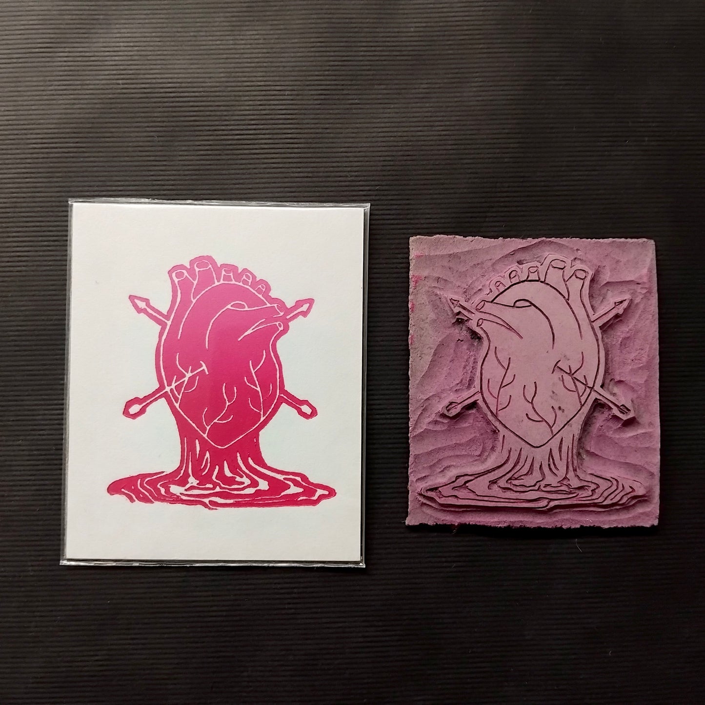 Mini Handprinted Lino Prints