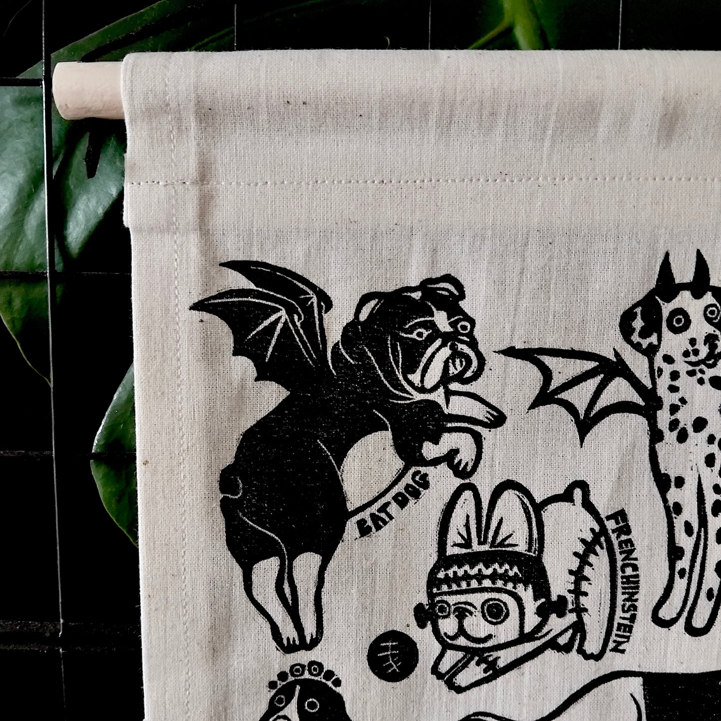 Halloween Doggy Dress Up - Fabric Wall Hanging
