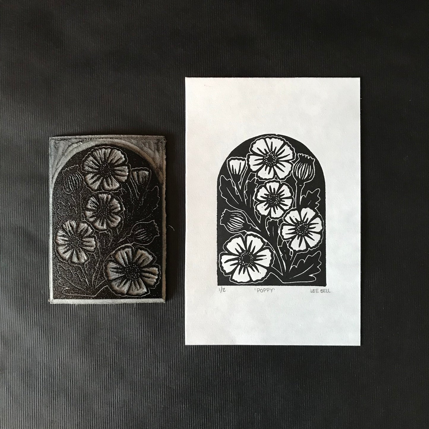 Original Handprinted ‘Birth Flowers’ Lino Prints