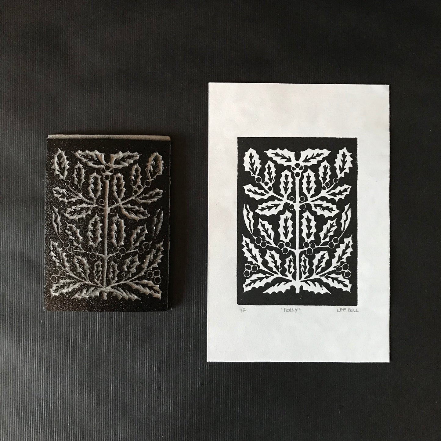 Original Handprinted ‘Birth Flowers’ Lino Prints