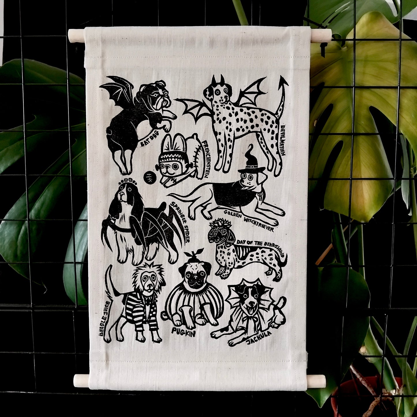 Halloween Doggy Dress Up - Fabric Wall Hanging