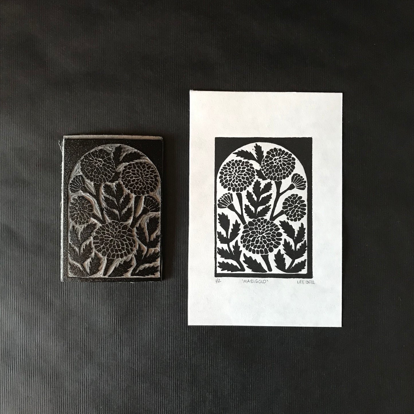 Original Handprinted ‘Birth Flowers’ Lino Prints