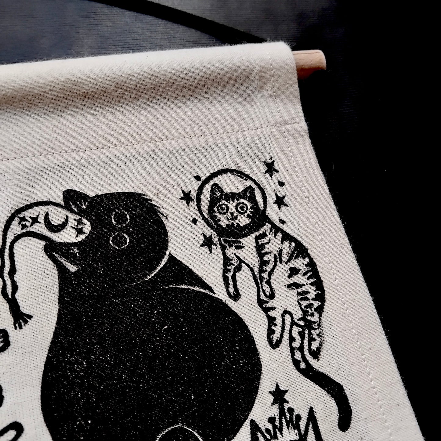 Fabric Wall Hanging Banner - Cats In Hats