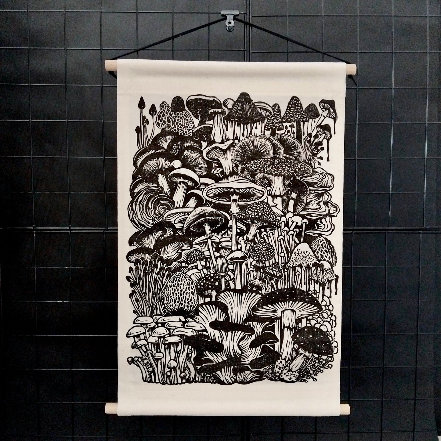 Mushroom Botanical Fabric Wall Hanging Banner