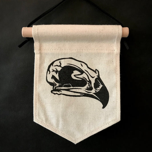 Fabric Wall Hanging Banner - Bird Skull