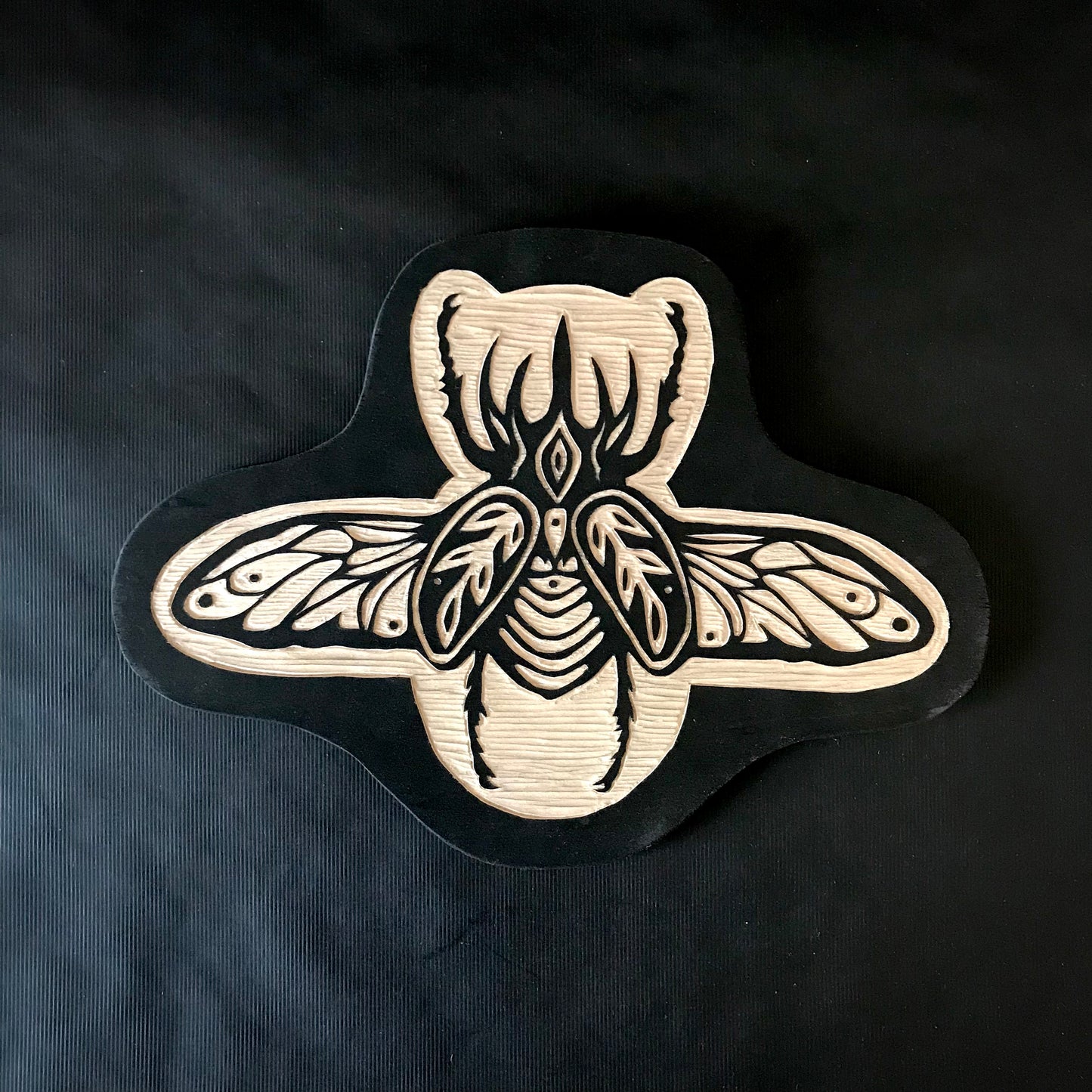 Handcrafted Woodcut Wall Hanging Collection - Stag Beetle