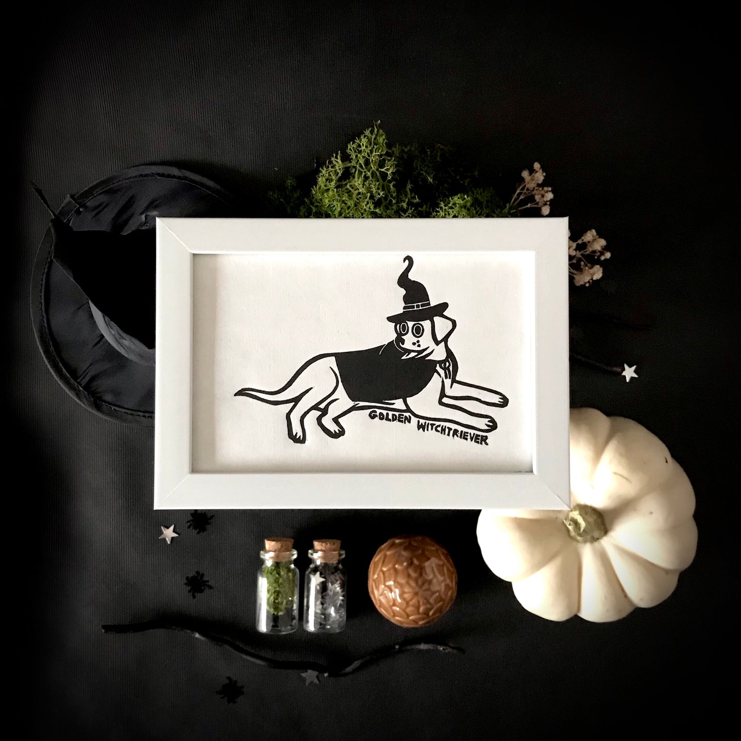 Original Handprinted ‘Doggy Dress Up’ Lino Prints