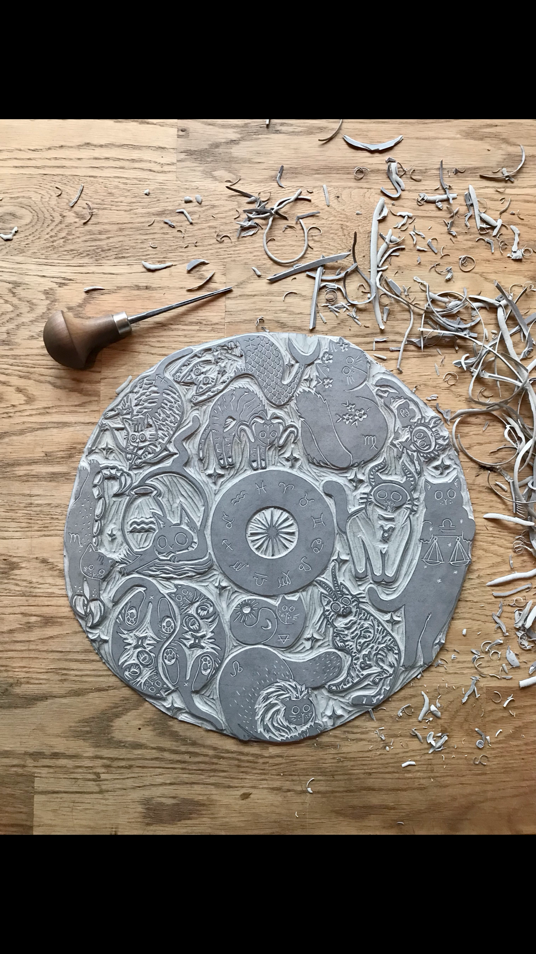 ZODIAC-INSPIRED FELINE ART - HANDCRAFTED FABRIC WALL HANGING