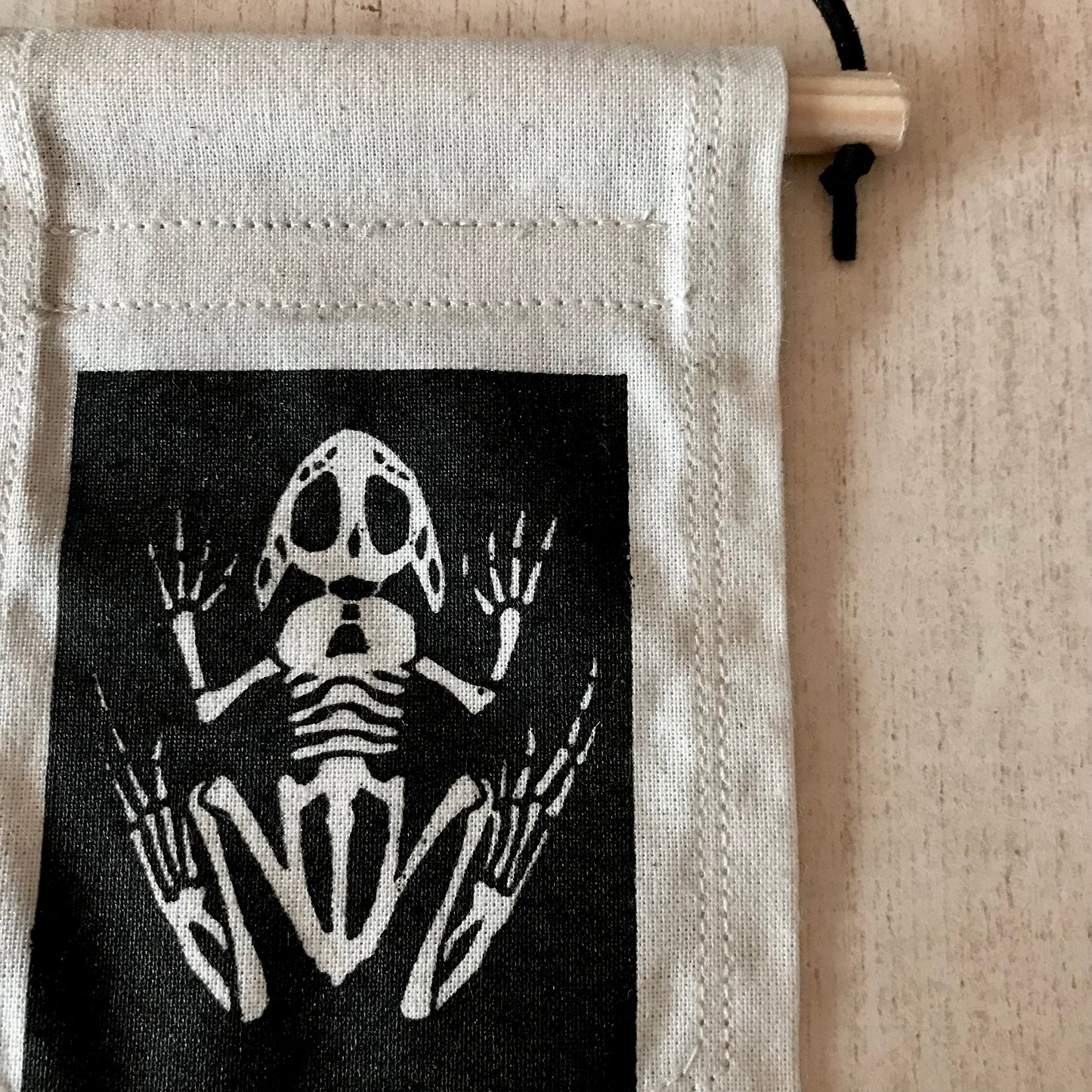 Fabric Wall Hanging Banner - Frog Skeleton