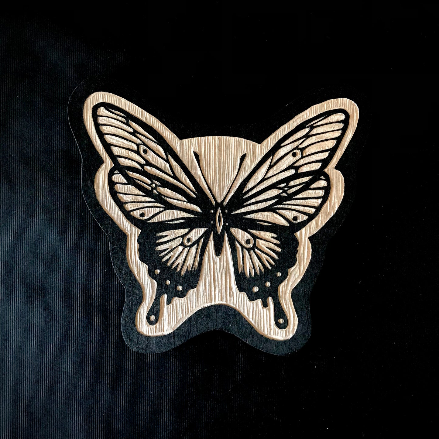 Handcrafted Woodcut Wall Hanging - Swallowtail Butterfly