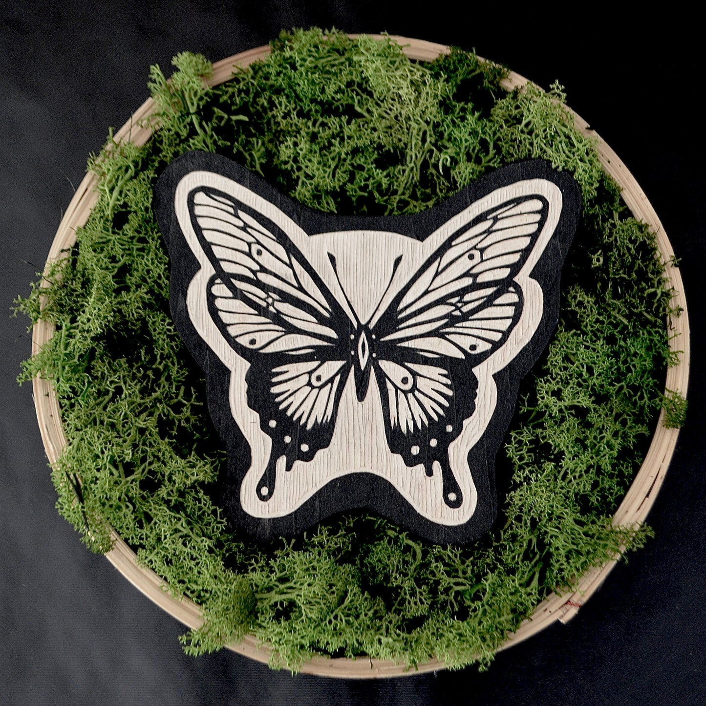 Handcrafted Woodcut Wall Hanging - Swallowtail Butterfly