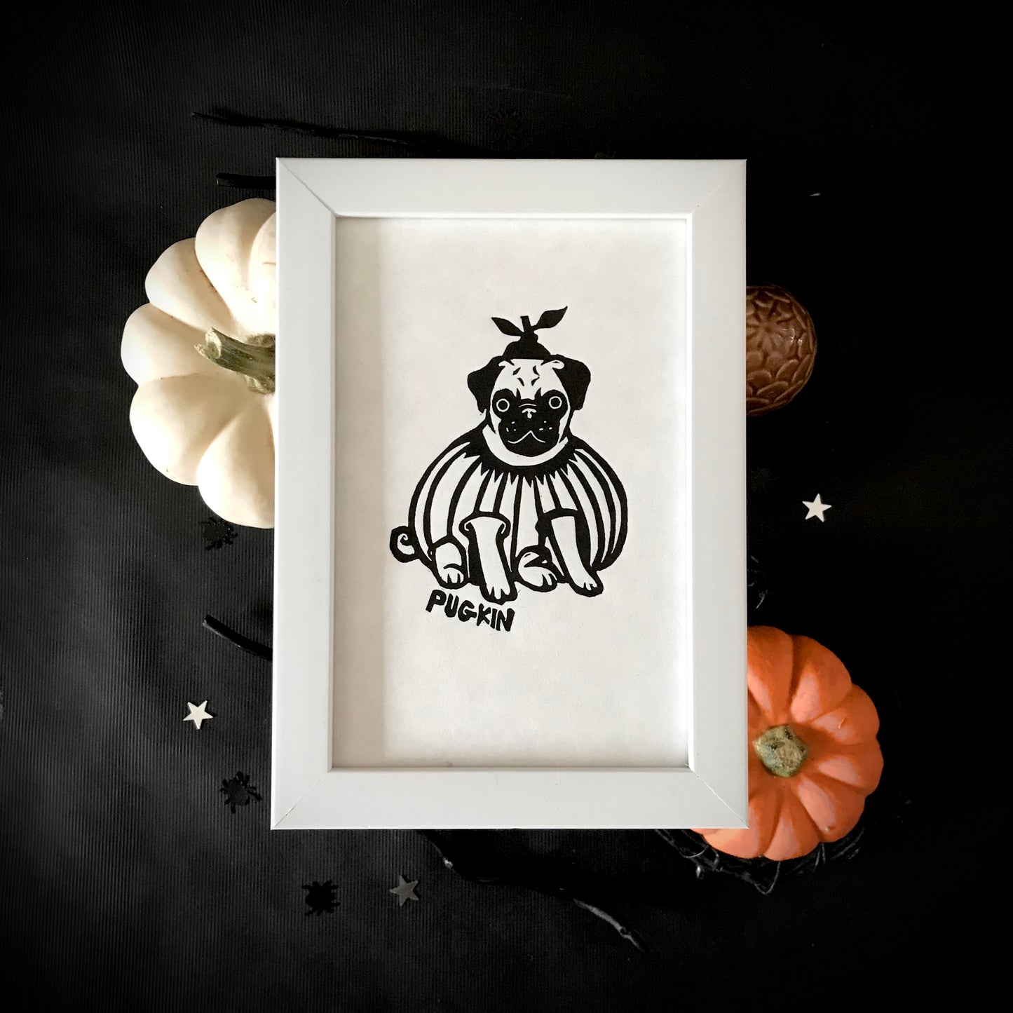Original Handprinted ‘Doggy Dress Up’ Lino Prints