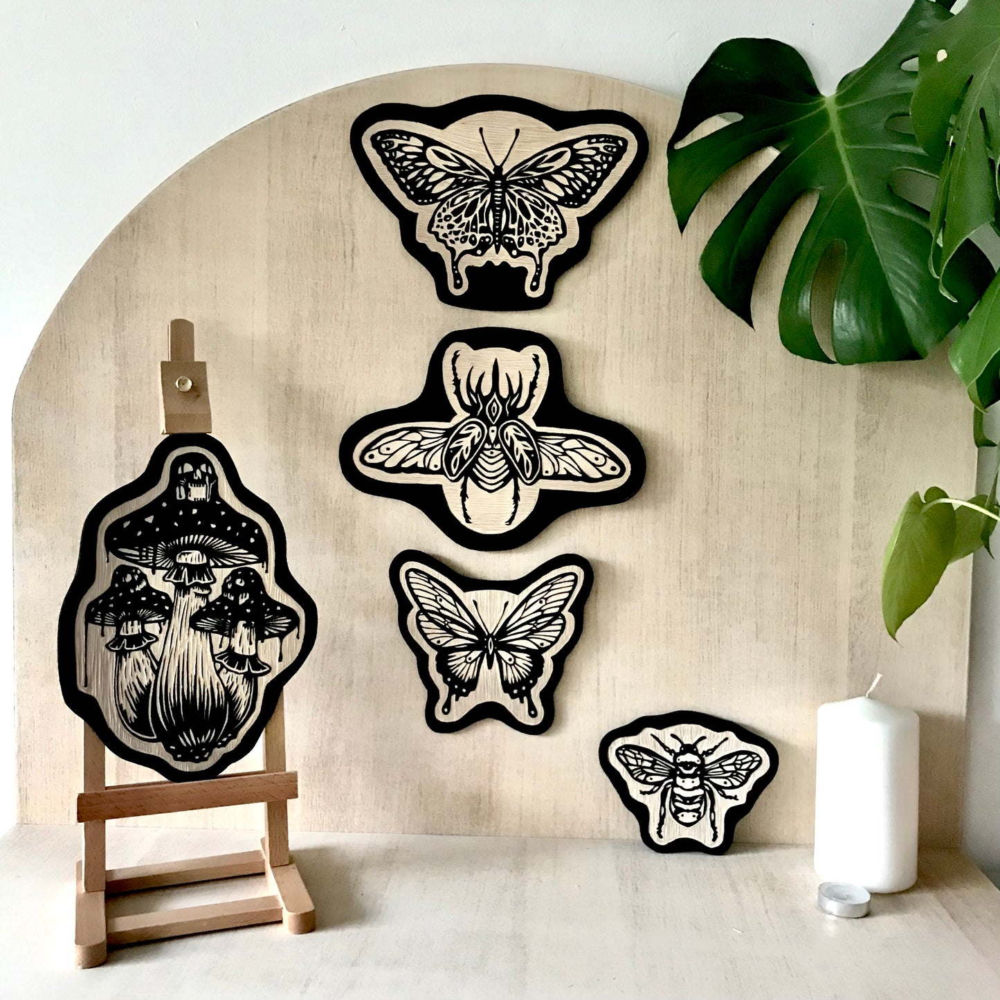 Handcrafted Woodcut Wall Hanging - Swallowtail Butterfly