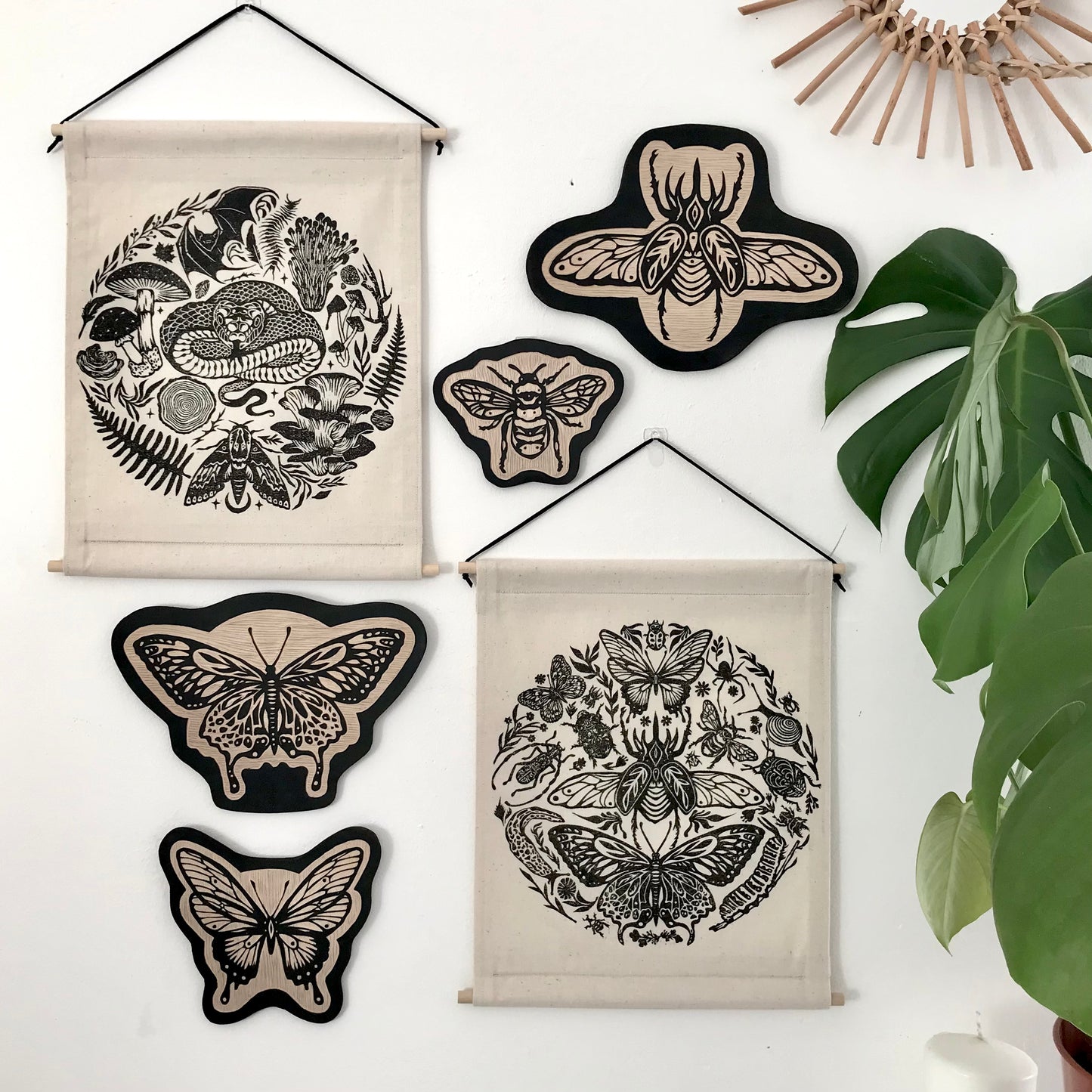 Handcrafted Woodcut Wall Hanging - Swallowtail Butterfly