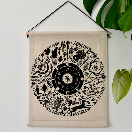 Fabric Wall Hanging Banner - Wheel of the Year