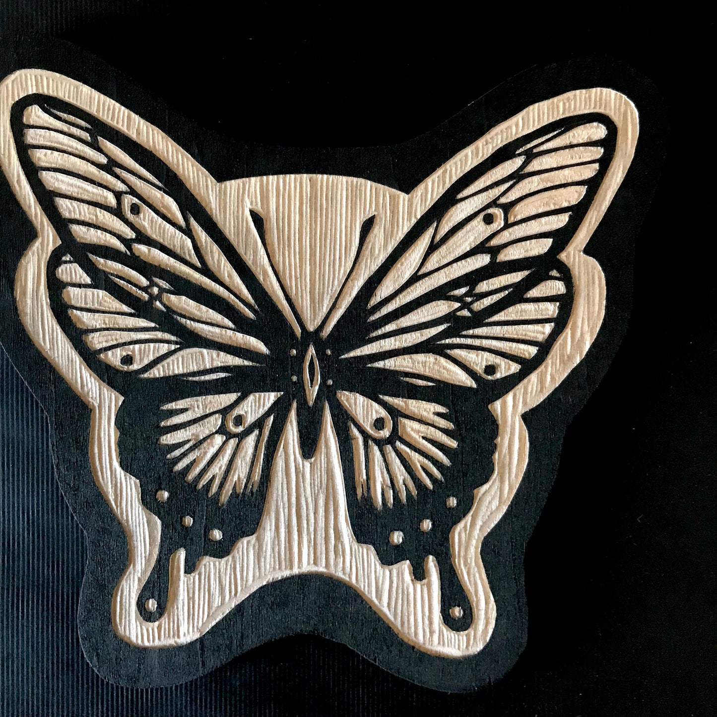 Handcrafted Woodcut Wall Hanging - Swallowtail Butterfly