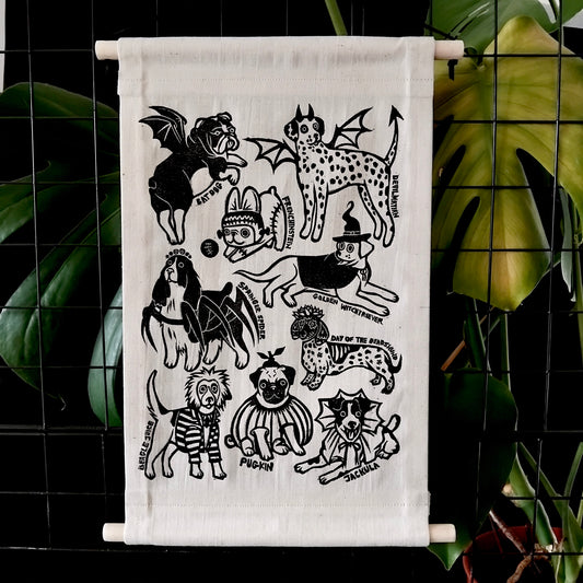 Halloween Doggy Dress Up - Fabric Wall Hanging