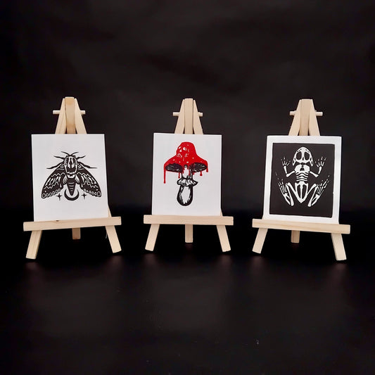 Mini Handprinted Lino Prints