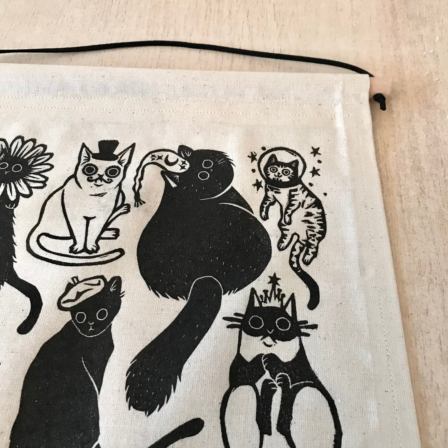 Fabric Wall Hanging Banner - Cats In Hats